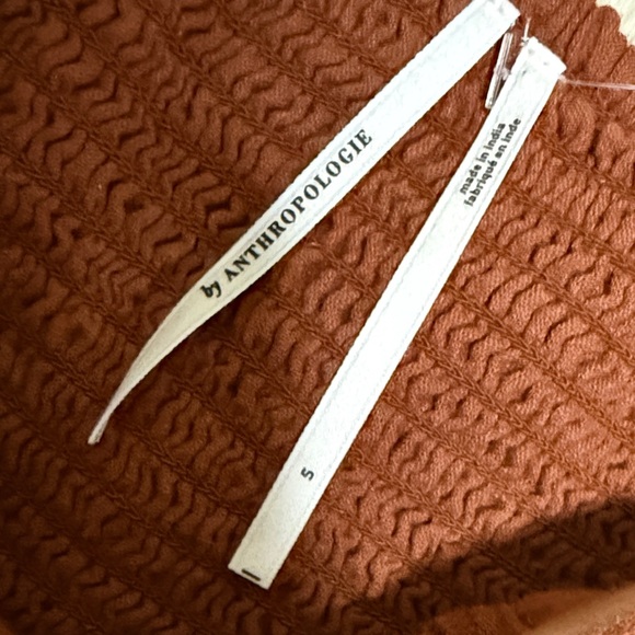 Anthropologie Terracotta Layered Pocketed Romper - Picture 2 of 8